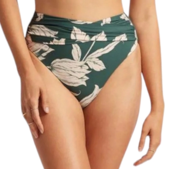 Seafolly Fleur de Bloom Wrap Front Bikini Bottom, Size 12 - Picture 1 of 6